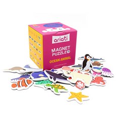 ariati 磁性海洋動物拼圖貼盒裝組, 海洋生物, 21PCS