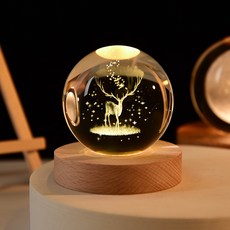 Yeonha琉璃珠圓形水晶球氣氛燈 8cm, 鹿