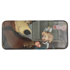 瑪莎與熊 雙層鐵筆盒, 鐵材質, 規格2入, 1個