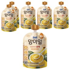 맘마밀 안심 이유식 퓨레 6개월부터, 바나나와 단호박, 100g, 6개 바나나와 단호박, 6개