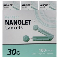 동방 나노렛 란셋 일회용 수동 랜싯 채혈침 30G, 100개입, 4개