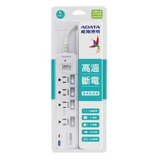 ADATA 威剛 延長用電源線組 3孔 K-60PL, 1.8m, 白色, 1組