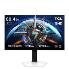 TCL QHD 320Hz QD-Mini LED HDR 1000 HFS 게이밍 모니터, 68.4cm, 27P3A Pro
