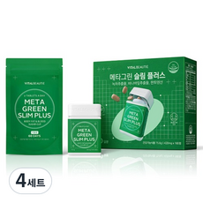 바이탈뷰티 메타그린슬림 플러스 다이어트 식품 60p + 리필 120p 세트 75.6g, 4세트