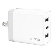 Kinyo 雙USB + Type-C 充電器 55 x 45 x 27mm 60g, CUH-5355, 1個
