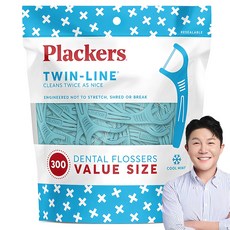 Plackers 派樂絲 雙線倍潔亮白牙線棒, 300支, 1包
