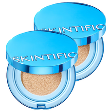 SKINTIFIC 柔霧氣墊粉底 11g, 02 象牙色, 2個