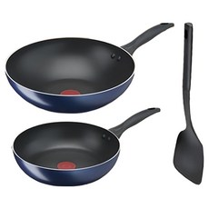 Tefal 特福 極巧系列不沾鍋具組 3入, 平底鍋26cm + 小炒鍋28cm + 鍋鏟28.5cm, 1組