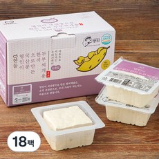 한둘 명인이 국산콩으로 만든 한끼 두부 찌개용, 120g, 18팩