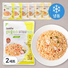 굽네 로드닭 컬리플라워 닭가슴살 볶음밥 야채맛 200g x 3팩 + 갈릭맛 200g x 2팩 + 커리맛 200g x 2팩 (냉동), 2세트