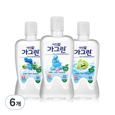 가그린 어린이용 구강청결제 사과향 캐릭터 랜덤발송, 380ml, 6개