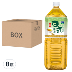 悅氏 日式無糖綠茶, 清新甘醇, 無糖, 2000毫升 x 8瓶, 2L