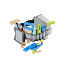 New Classic Toys 玩具 小木匠工具腰帶組, 天然木材與無毒塗料, 適用年齡: 三歲以上, 天空藍, 1組