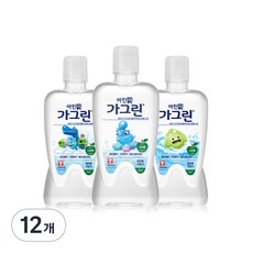 가그린 어린이용 구강세정제 청포도향 랜덤발송, 380ml, 12개