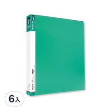 二孔PP圓型夾 A4, 綠色, 6入