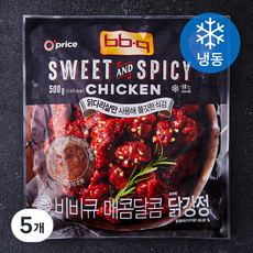 비비큐 매콤달콤 닭강정 (냉동), 500g, 5개