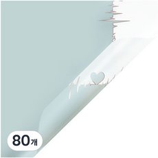 에스피글로벌 클리어 라인 I LOVE YOU 플라워 포장지, 미앤더 블루, 80개