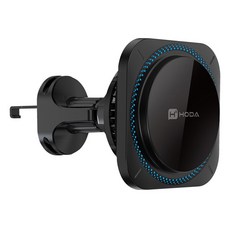 HODA 好貼 製冷款車用出風口磁吸充電式手機架 附CtoC充電線 7.2 x 7.2 x 10.2cm, 鈦黑色
