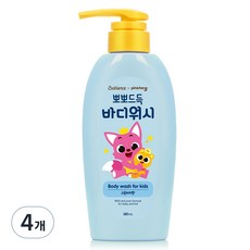 베비언스 핑크퐁 뽀뽀드득 바디워시 복숭아향, 380ml, 4개