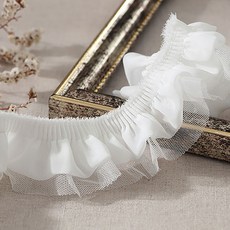 Kohas iD 褶皺蕾絲花邊 270cm, 白色的, 1個