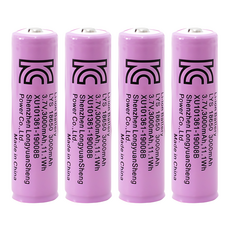 18650 리튬이온 충전지 3000mAh, 1개입, 4개