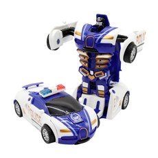 碰撞式變形汽車 警車款-藍白, 藍白色, 1個