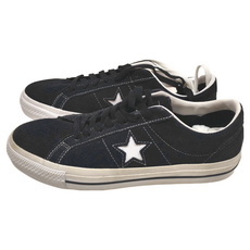 CONVERSE 匡威 One Star Pro 低筒 星星 麂皮 白標 滑板鞋 - 黑色, 黑色 + 白色, 27.5cm