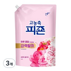 피죤 고농축 강력탈취 섬유유연제 로맨틱플라워 리필, 1.6L, 3개