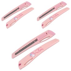 바이하츠 마이멜로디 컷터칼 소, 3개, 연핑크