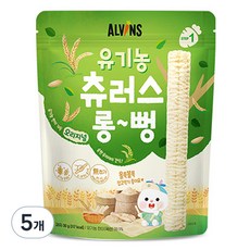 엘빈즈 유아용 유기농 츄러스 롱뻥 STEP1, 오리지널맛(현미), 30g, 5개