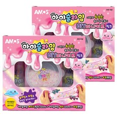 아모스 아이슬라임 DIY 미니키트 세트, 2세트, 핑크 핑크, 2세트