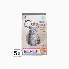 캐츠랑 전연령 고양이 비타플러스 건식사료, 닭+참치, 2kg, 5개