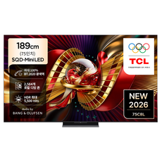 TCL 4K UHD Mini LED 프리미엄 SQD Google TV, 189cm(75인치), 75C8L, 무타공 벽걸이형, 방문설치