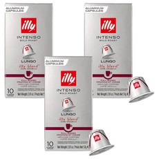 illy 意利 Nespresso咖啡機適用經典義式咖啡膠囊 Lungo Intenso, 5.7g, 10顆, 3盒
