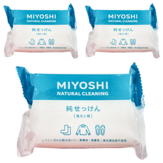 MIYOSHI 純洗衣去污皂, 可清洗運動鞋及小物品, 98%純皂, 不傷玉手, 190g, 3個