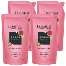 逸萱秀 柔亮零毛燥洗髮乳 補充包 550ml，適合經常吹整、毛燥髮, 4包