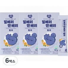 또또맘 유아용 빌베리 앤 베리 젤리, 빌베리맛, 150g, 6박스