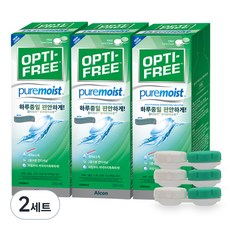 옵티프리 퓨어모이스트 렌즈세정액 300ml 3p + 렌즈케이스 3p, 900ml, 2세트