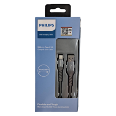 PHILIPS 飛利浦 USB A-Type-C 手機充電線, 35cm, DLC4510A, 1條