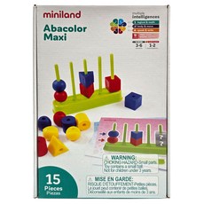 Miniland 幾何邏輯推理疊疊樂，15人，西班牙產，3歲以上, 1盒, 多種顏色