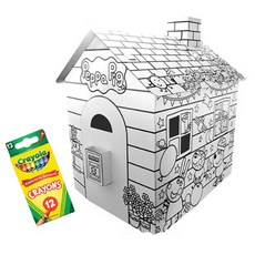 크레욜라 DIY 페파피그 페파의 종이집 + 크레용 12색, 혼합색상