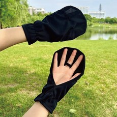 包手防曬袖套手套 Set 8，涼感布料, 經典黑