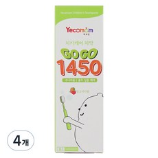 예꼬맘 아동용 고고 불소 1450 치약, 4개, 60g