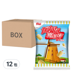 卡迪那 寶咔咔 薯堡原味, 12包, 新鮮洋芋製成, 獨特薯堡造型, 薄鹽調味, 濃郁薯香撲鼻, 29g