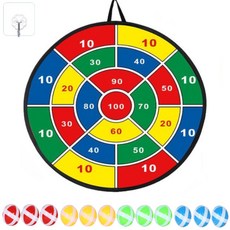 하이제이비 소프트 찍찍이 다트판 + 다트볼 4종 x 3p 세트, 혼합 색상, 1세트 혼합색상