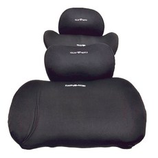 FAmILyLIFE 生活 3D超服貼全支撐車用頭枕 + 車用腰靠 x 2 1.2kg, 黑色, 1組