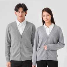 CARET 男女通用 SFM100%羊毛開襟衫 - 基本色系 (黑色, 灰色, 象牙色), L