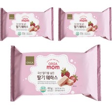 올가홀푸드 mom 딸기 웨하스 80g, 3개