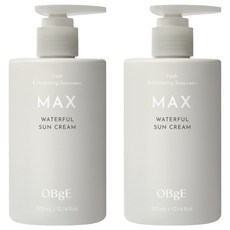 OBge 맥스 워터풀 선크림 SPF 50+ PA++++, 2개, 300ml