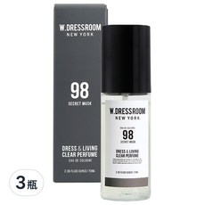 W.DRESSROOM 多麗絲 衣物居家香水噴霧, 持久清新, 除臭殺菌, 70ml, No.98 Secret Musk, 3瓶